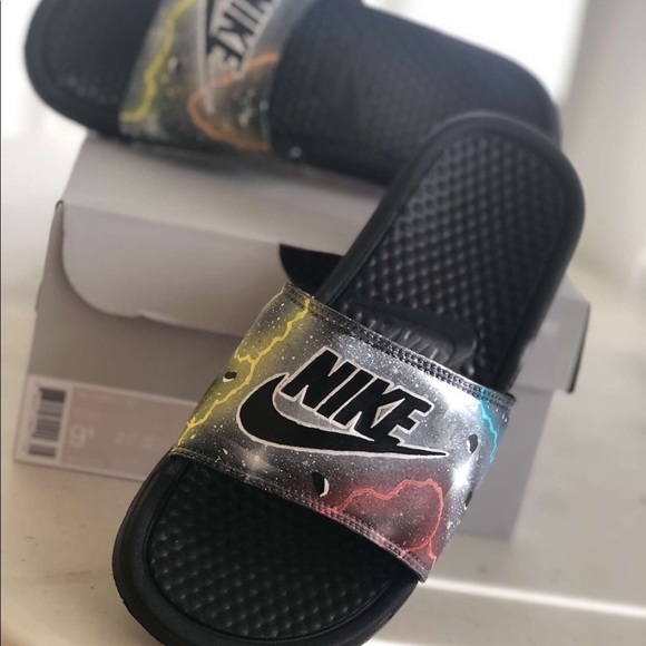 Custom Nike Slides x Meteor Shower - Picture 2 of 3